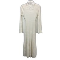 Subtitled White Sophie Long Sleeve Rib Knit Stretch Dress Ladies Size M NEW