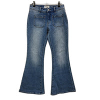 Rollas Organic Cotton Sailor Low Rise Flare Blue Denim Jeans Ladies Size 8 NEW