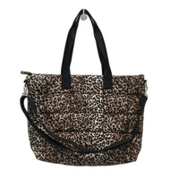Target Large Leopard Quilted Puffer Style Tote Nappy Hand Bag With Strap NEW