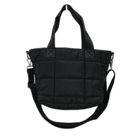 Target Small Black Quilted Puffer Style Mini Tote Hand Bag With Strap NEW