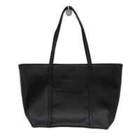 Target Black Leather Look Large Work Style Fully Lined Tote Hand Bag NEW