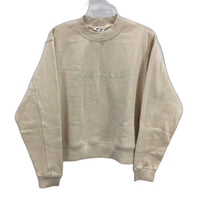 Subtitled State Fleece Crew Neck Loose Fit Oat Beige Jumper Ladies Size XS NEW