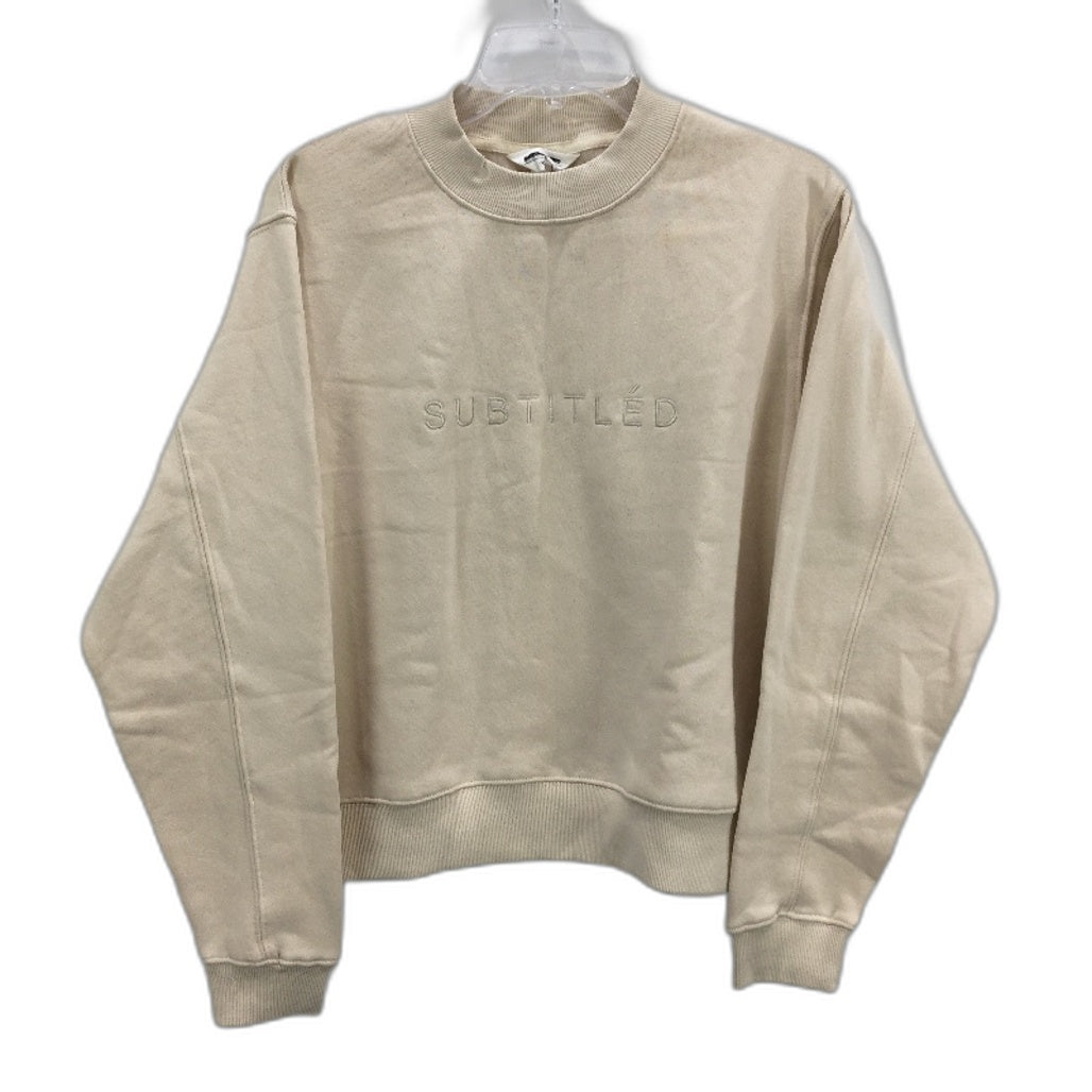 Subtitled State Fleece Crew Neck Loose Fit Oat Beige Jumper Ladies Size XS NEW