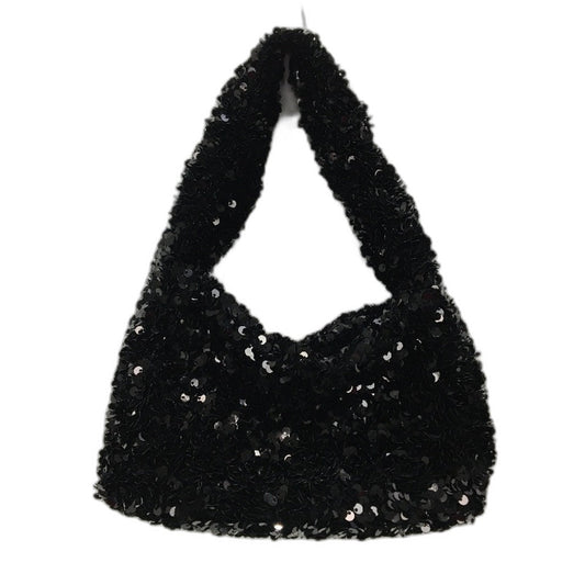 Target Small Black Sequin Magnetic Clasp Fully Lined Shoulder Mini Hand Bag NEW