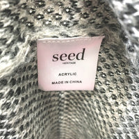 Seed Heritage Checkered Grey Knitted Sleeveless Cardigan Ladies One Size