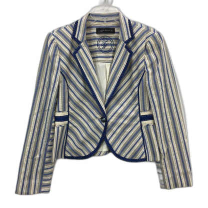 ZARA Vintage Stitching Style Blue Stripe Blazer Jacket Ladies Size Large