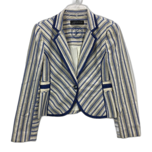 ZARA Vintage Stitching Style Blue Stripe Blazer Jacket Ladies Size Large