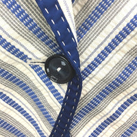ZARA Vintage Stitching Style Blue Stripe Blazer Jacket Ladies Size Large