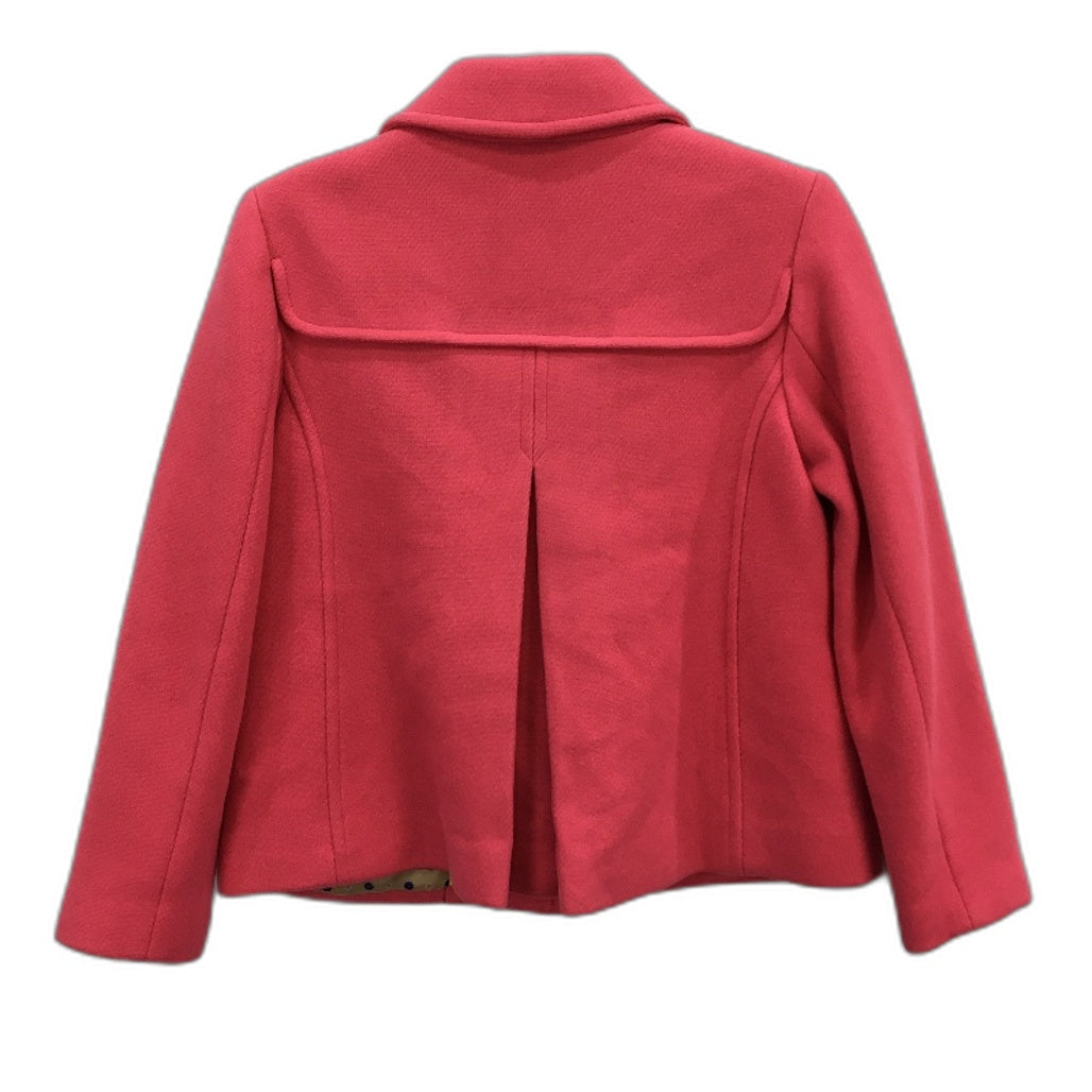 Talbots Petites Floral Print Lining Pink Double Breasted Peacoat Ladies Size 4P