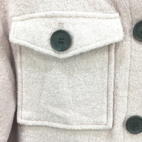 Decjuba Mia Blush Pink Wool Blend Button Up Shacket Ladies Size Small
