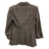 Forcast Double Breasted Mocha Brown Plaid Blazer Jacket Ladies Size AU 8