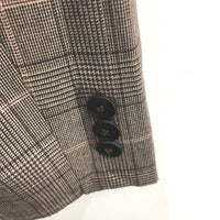 Forcast Double Breasted Mocha Brown Plaid Blazer Jacket Ladies Size AU 8