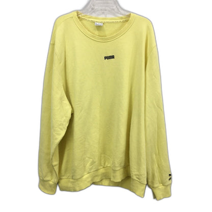Puma Logo Monogram Lemon Yellow Crew Neck Sweatshirt Mens Size 4XL