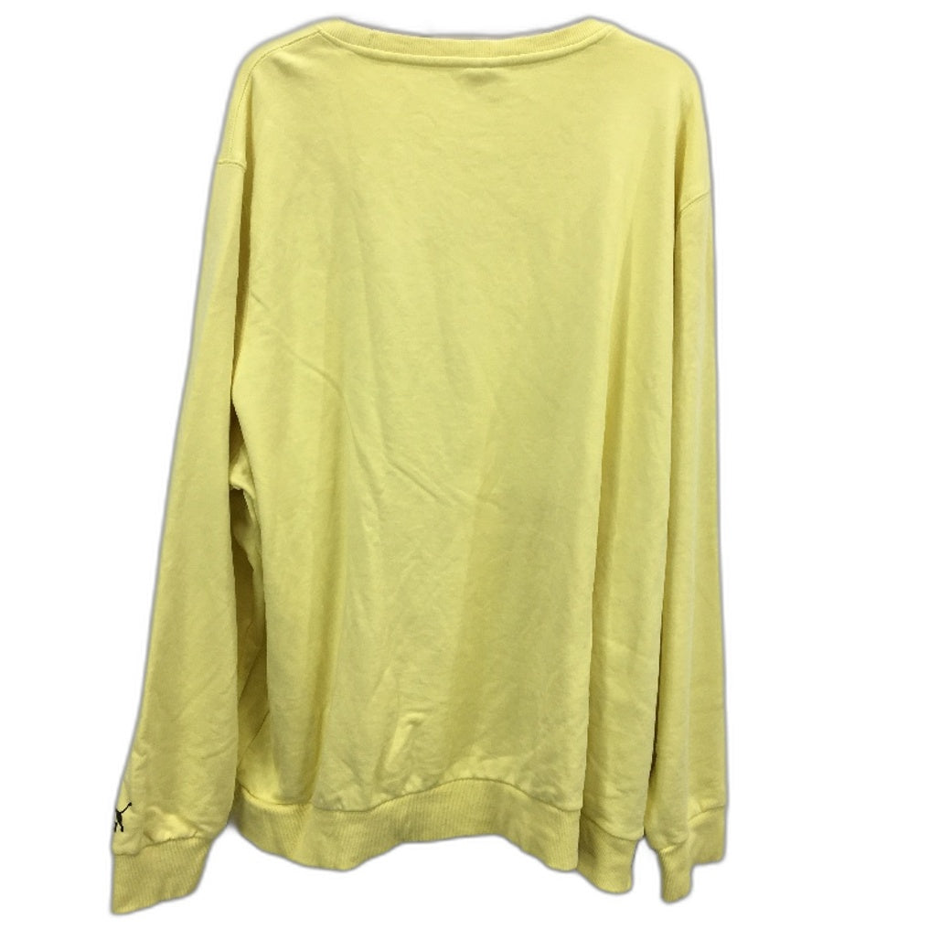 Puma Logo Monogram Lemon Yellow Crew Neck Sweatshirt Mens Size 4XL
