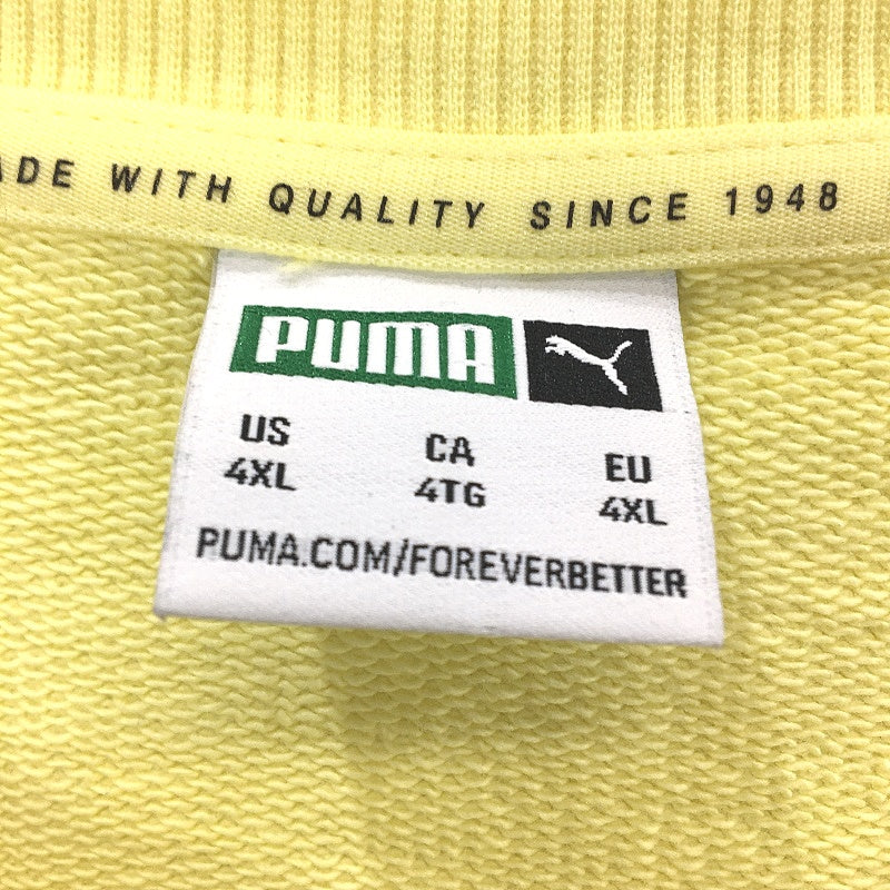 Puma Logo Monogram Lemon Yellow Crew Neck Sweatshirt Mens Size 4XL