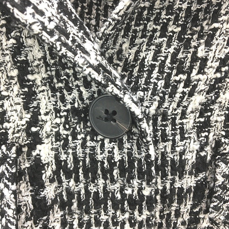 Sportsgirl Fringed Trim Cropped Black White Tweed Jacket Ladies Size AU 16