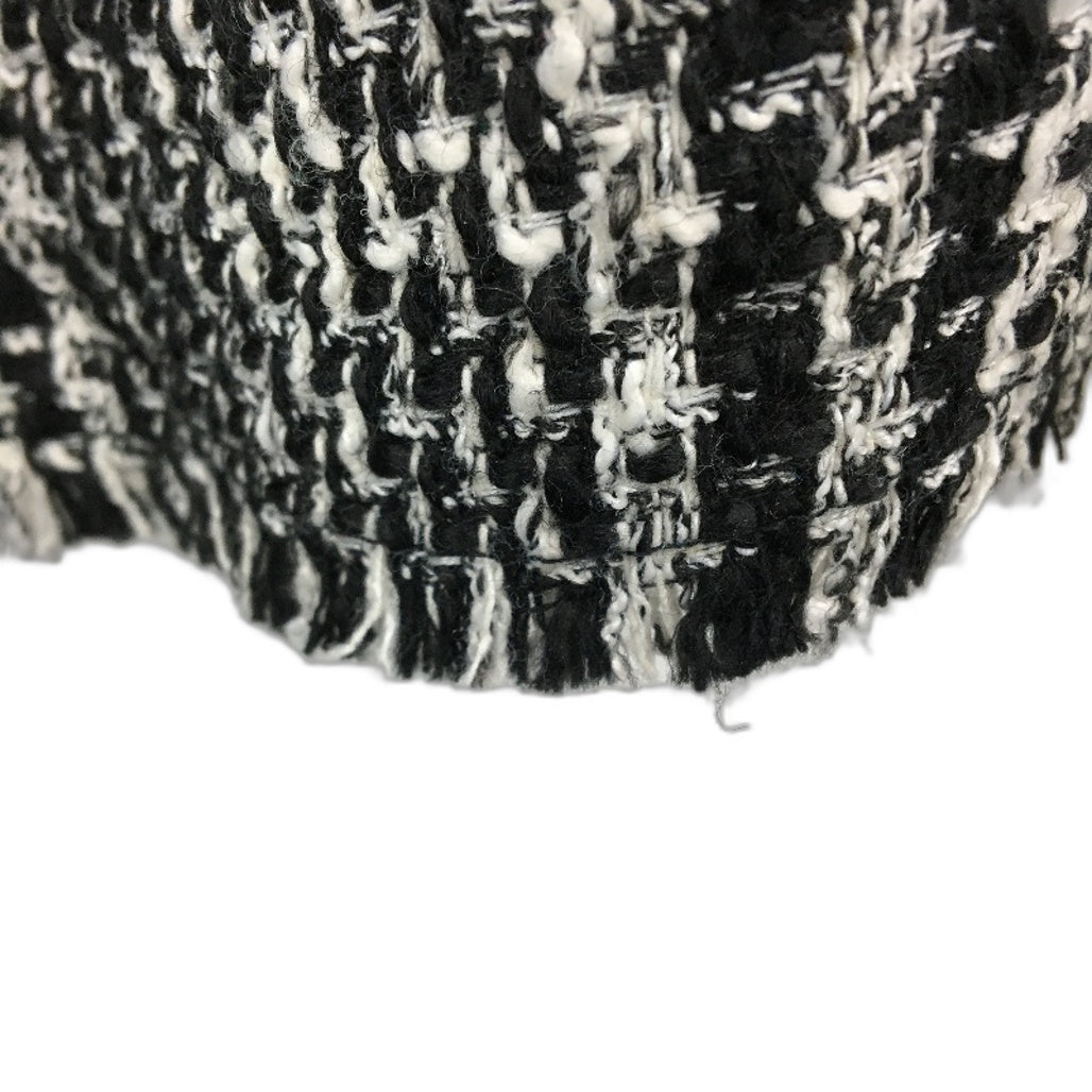 Sportsgirl Fringed Trim Cropped Black White Tweed Jacket Ladies Size AU 16