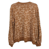 French Connection Cowboy Western Pattern Clay Brown Sweatshirt Ladies Sz Medium