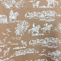 French Connection Cowboy Western Pattern Clay Brown Sweatshirt Ladies Sz Medium