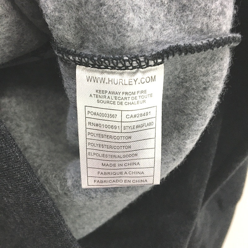 Hurley Graphic Print Charcoal Marle Pullover Fleece Sweatshirt Ladies Size Small