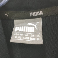 Puma Logo Graphic Print Short Sleeve Black Hooded Training Top Mens Size XL