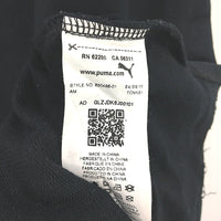 Puma Logo Graphic Print Short Sleeve Black Hooded Training Top Mens Size XL