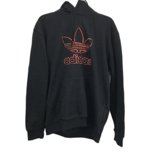 Adidas Trefoil Sketch Logo Black Fleece Pullover Hoodie Mens Size Large