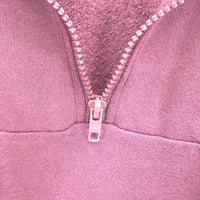 Victoria's Secret Pink Quarter Zip Burgundy Fleece Sweatshirt Ladies Size Small