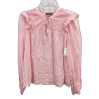 Tokito Bow Detail Ruched Shoulder Longsleeve Pink Blouse Ladies Size AU 10 NEW