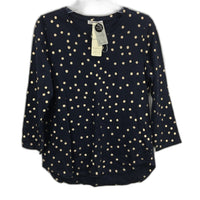 Regatta Staple 3/4 Sleeve Cotton Navy Gold Spot Foil Tee Ladies Size 10 NEW