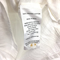 Grab Denim Cheesecloth White Ruffle Sleeve Cotton Blouse Ladies Size 8 NEW