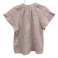 Grab Denim Honeycomb Pattern Baby Pink Shortsleeve Tunic Top Ladies Size 10 NEW