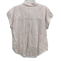 Grab Denim Eco Short Sleeve Dusty Pink White Stripe Shirt Ladies Size 10 NEW