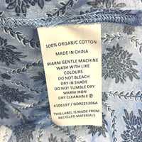Grab Denim Floral V Neck Cotton Blue Shortsleeve Tunic Top Ladies Size 10 NEW