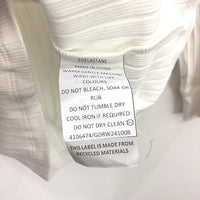 Grab Denim Ribbed Long Sleeve Half Snap Button Ivory Top Ladies Size Small NEW