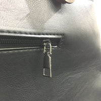 Black & Brown Accented Leather Look Fully Lined Handbag With Should Strap NEW
