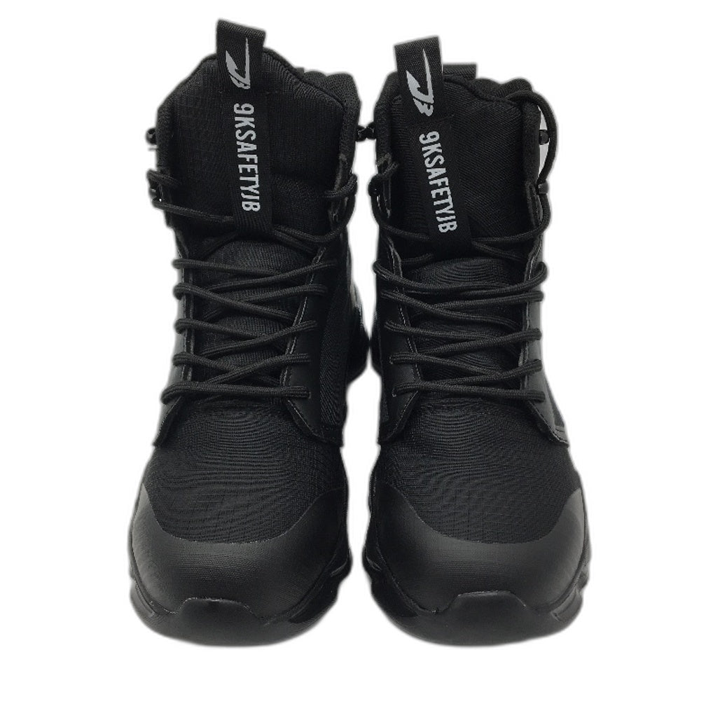 Usor Safety Black Lace Up Steel Cap Toe Work Sneaker Boots Unisex Sz EU 46 NEW