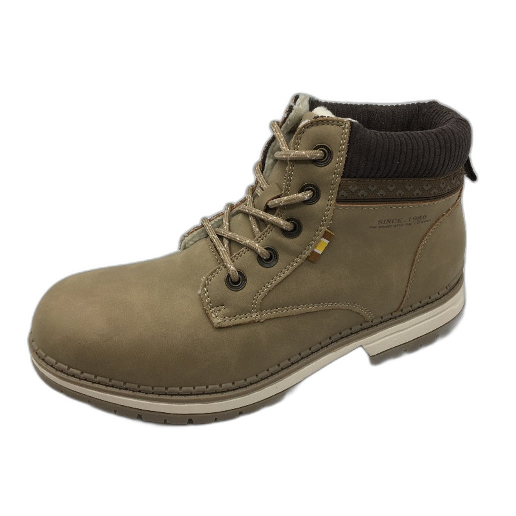 Qichen Khaki Tan Faux Fur Lined Lace Up Outdoor Boots Ladies Size EU 41 NEW