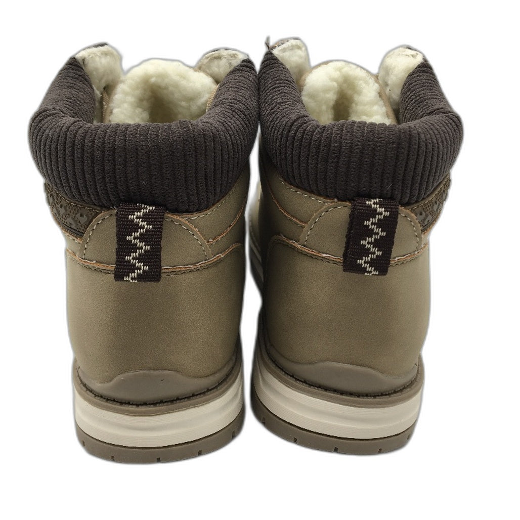 Qichen Khaki Tan Faux Fur Lined Lace Up Outdoor Boots Ladies Size EU 41 NEW