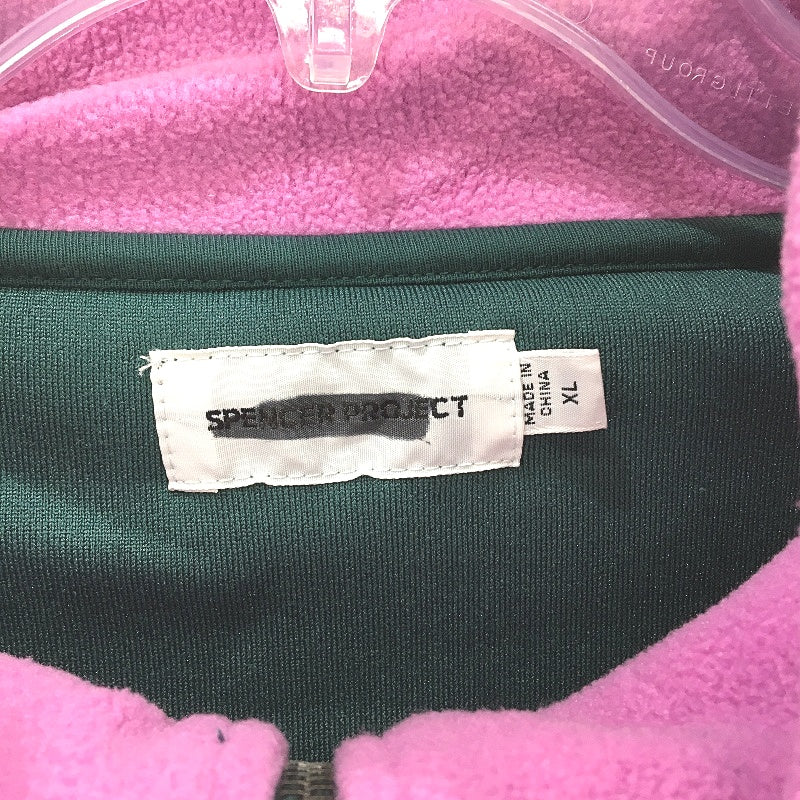 Spencer Project Polar Fleece Quarter Zip Green Pink Jumper Mens Size XL NEW