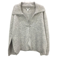 Subtitled Relaxed Fit Collared V Neck Grey Marle Sweater Ladies Size XL NEW