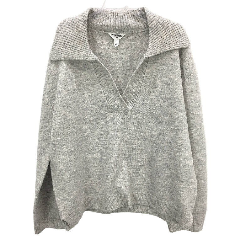 Subtitled Relaxed Fit Collared V Neck Grey Marle Sweater Ladies Size XL NEW