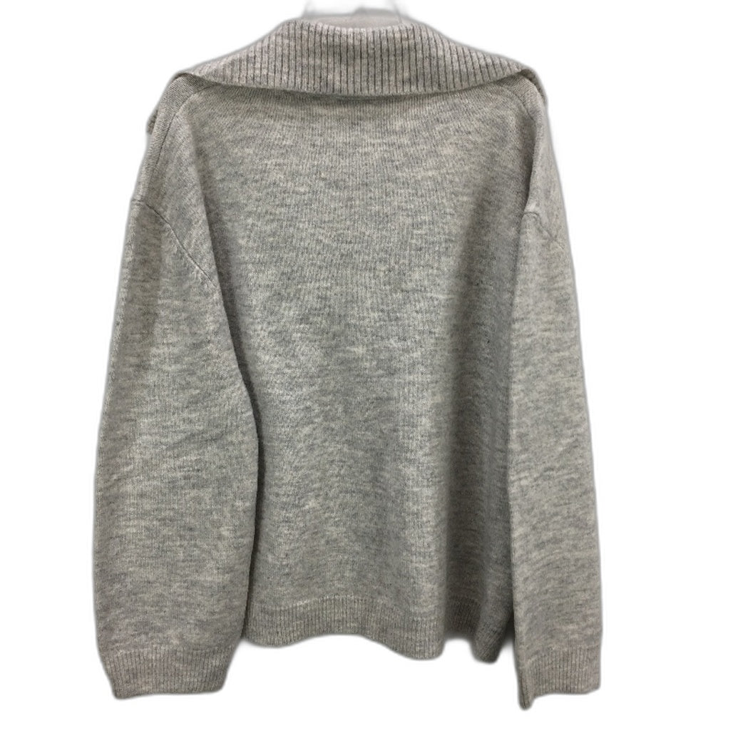 Subtitled Relaxed Fit Collared V Neck Grey Marle Sweater Ladies Size XL NEW