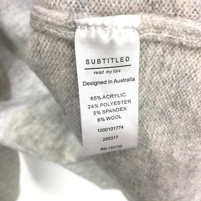 Subtitled Relaxed Fit Collared V Neck Grey Marle Sweater Ladies Size XL NEW