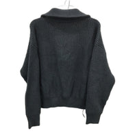 Subtitled Knitted High Neck Quarter Zip Grey Sweater Ladies Size Medium NEW