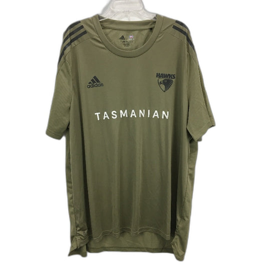 AFL x Adidas Hawthorn Hawks Khaki Onfield Aeroready Sports Top Mens Size 3XL