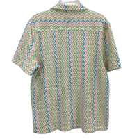 Kenji Zig Zap Open Knit Weave Lightweight SS Casual Shirt Mens Size M NEW