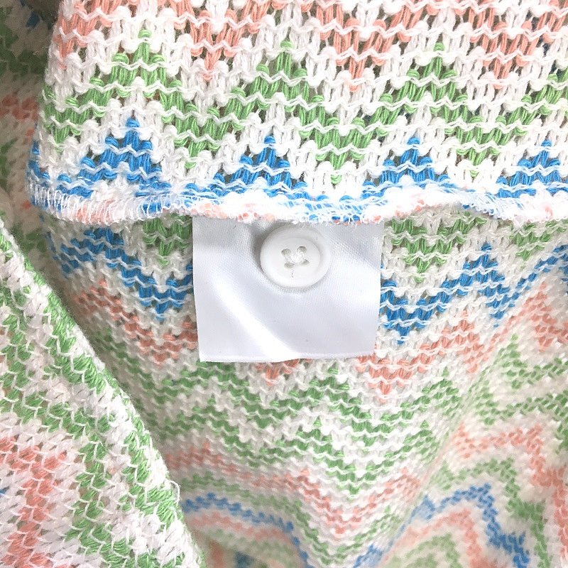 Kenji Zig Zap Open Knit Weave Lightweight SS Casual Shirt Mens Size M NEW