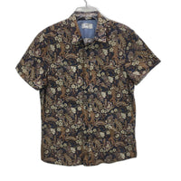Maddox 100% Cotton Navy Paisley Patterned SSleeve Casual Shirt Mens Size M NEW