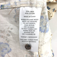 Maddox Linen Blend Cream Floral Patterned SSleeve Casual Shirt Mens Size M NEW